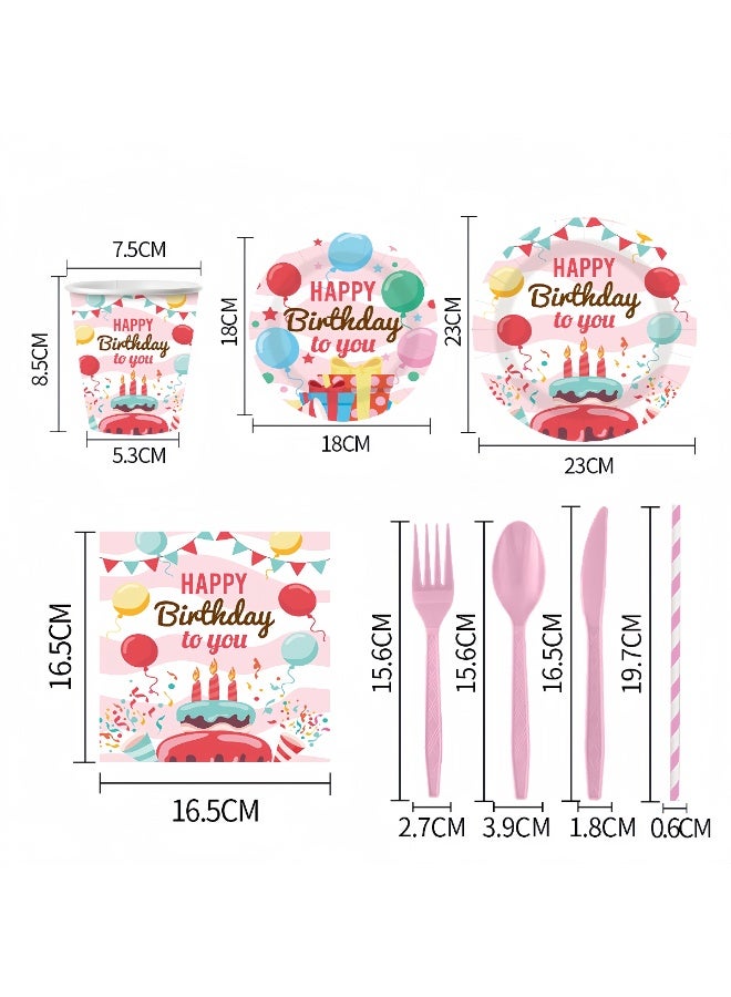 عالم البالونات مجموعة أدوات مائدة لحفلات أعياد الميلاد مكونة من 80 قطعة، مجموعة أدوات مائدة للاستخدام مرة واحدة تتضمن أطباقًا وأكوابًا وقشًا ومناديل وملاعق وشوكًا وسكاكين للأولاد والبنات ولوازم وديكورات الحفلات (لوازم حفلات أعياد الميلاد لعشرة ضيوف) - Image 2